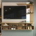 Painel para TV Até 60 Polegadas Sergipe 2 Portas com Espelho e Ripado Carvalho/Off White - Panorama Móveis