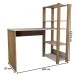 Mesa Escrivaninha Home Office 3 Prateleiras Off White/Carvalho - Panorama Móveis