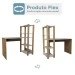 Mesa Escrivaninha Home Office 3 Prateleiras Off White/Carvalho - Panorama Móveis