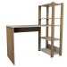 Mesa Escrivaninha Home Office 3 Prateleiras Off White/Carvalho - Panorama Móveis