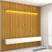 Painel para TV Até 85 Polegadas Noronha 3 Gavetas Ripado 100% Mdf Naturale/Off White - Pnr Móveis