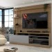 Estante para TV Até 65 Polegadas Escandinávia 1 Porta com Led Freijó/Cinza Fosco - Panorama Móveis