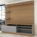 Estante para TV Até 65 Polegadas Escandinávia 1 Porta com Led Freijó/Cinza Fosco - Panorama Móveis