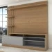 Estante para TV Até 65 Polegadas Escandinávia 1 Porta com Led Freijó/Cinza Fosco - Panorama Móveis