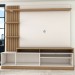 Estante para TV Até 65 Polegadas Escandinávia 1 Porta com Led Freijó/Off White - Panorama Móveis
