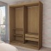 Guarda-Roupa Solteiro Swift 2 Portas 2 Gavetas Espelhado Cinamomo - Panorama Móveis