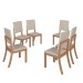 Kit 6 Cadeiras Estofadas para Mesa de Jantar Milla Nature/Linho