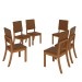 Kit 6 Cadeiras Estofadas para Mesa de Jantar Milla Plus Nature/Corano Caramelo