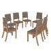 Kit 8 Cadeiras Estofadas para Mesa de Jantar Milla Nature/Marrom Amendôa