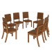 Kit 8 Cadeiras Estofadas para Mesa de Jantar Milla Plus Nature/Corano Caramelo