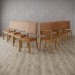 Kit 8 Cadeiras Estofadas para Mesa de Jantar Milla Plus Nature/Corano Caramelo