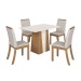 Mesa de Jantar 4 Lugares Orus Nature/Off White/Linho - Henn