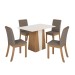 Mesa de Jantar 4 Lugares Orus Nature/Off White/Bege - Henn
