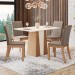 Mesa de Jantar 4 Lugares Orus Nature/Off White/Bege - Henn