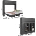 Cama Casal Hanover Articulável Horizontal 4 Portas Grafite - Art In Móveis