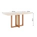 Mesa de Jantar 6 Lugares Milla Nature/Off White/Marrom Amêndoa Milla - Henn