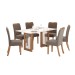 Mesa de Jantar 6 Lugares Yara Nature/Off White/Marrom Amêndoa - Henn