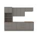 Cozinha Completa Americana 10 Portas 5 Gavetas 100% Mdf Cinza Hp/Nature - Henn