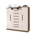 Cômoda Mega 2 Portas 7 Gavetas Jequitibá/Off White - J&a Móveis