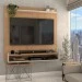 Painel para TV Até 50 Polegadas Clean 1 Prateleira Nature/Off White - Panorama Móveis