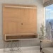 Painel para TV Até 50 Polegadas Clean 1 Prateleira Nature/Off White - Panorama Móveis
