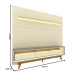 Rack com Painel para TV Até 85 Polegadas Royal Requinte 100% Mdf com Led Off White/Cinza - Gelius