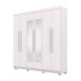 Guarda-Roupa Casal Bahamas 6 Portas 2 Gavetas com Espelho Branco - Pnr Móveis