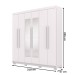 Guarda-Roupa Casal Bahamas 6 Portas 2 Gavetas com Espelho Branco - Pnr Móveis
