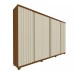 Guarda-Roupa Casal Absolut New 6 Portas 4 Gavetas Ripado 100% Mdf Castanho/Off White - Gelius