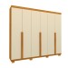 Guarda-Roupa Casal Imperatriz 6 Portas 4 Gavetas 100% Mdf Off White/Naturale - Gelius