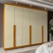 Guarda-Roupa Casal Imperatriz 6 Portas 4 Gavetas 100% Mdf Off White/Naturale - Gelius