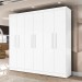 Guarda-Roupa Casal Malibu 6 Portas 4 Gavetas Branco - J&a Móveis