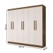 Guarda-Roupa Casal Malibu 6 Portas 4 Gavetas Jequitibá/Off White - J&a Móveis