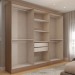 Guarda-Roupa Casal Dinamarca com Espelho Jequitibá Brilho - Panorama Móveis