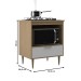Balcão de Cozinha Perola 50,2 Cm 1 Gaveta Nogal/Branco - Deibe Móveis