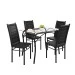 Mesa de Jantar 4 Lugares Lion Tokio com Vidro Preto - Art Panta
