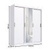 Guarda-Roupa Casal Solano 3 Portas 2 Gavetas com Espelho Branco - Pnr Móveis
