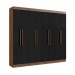 Guarda-Roupa Casal Califórnia 8 Portas 4 Gavetas 100% Mdf Castanho/Preto - Doripel