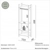 Closet 1 Torre Cabideiro Industrial Off White/Freijó - Dalla Costa