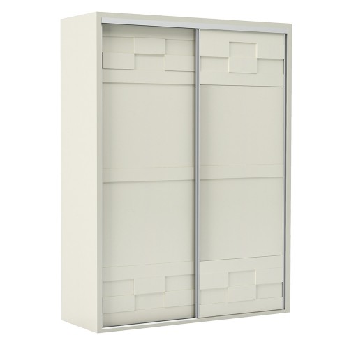 Guarda-Roupa 2 Portas de Correr 2 Gavetas Basic Off White - Dalla Costa