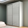 Guarda-Roupa 2 Portas de Correr 2 Gavetas Basic Off White - Dalla Costa