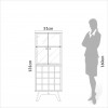 Cristaleira Adega 2 Portas de Vidro Até 16 Garrafas Basic Off White/Freijó - Dalla Costa