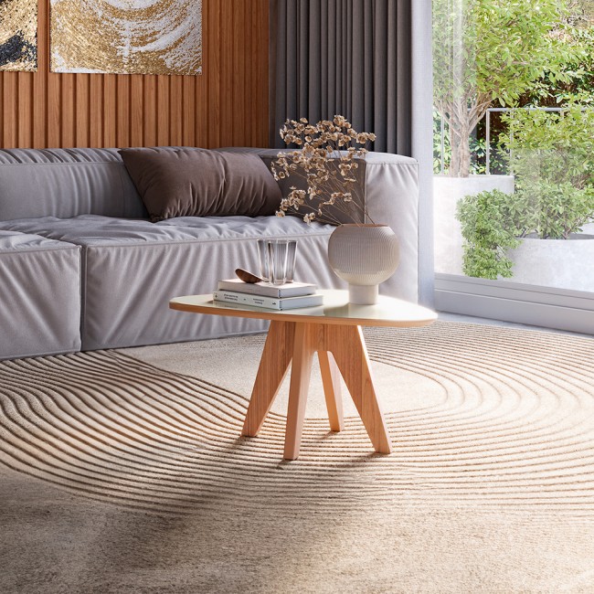 Mesa de Centro Orgânica Tb613 Nature Off White/Freijó - Dalla Costa