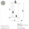 Cristaleira 100% Mdf 2 Portas Lisboa Off White/Freijó - Dalla Costa