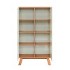 Cristaleira 100% Mdf 2 Portas Lisboa Off White/Freijó - Dalla Costa