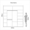 Guarda-Roupa 2 Portas de Correr 2 Gavetas Espelhado Basic Tw302e Freijó/Off White - Dalla Costa