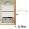 Guarda-Roupa 2 Portas de Correr 2 Gavetas Espelhado Basic Tw302e Freijó/Off White - Dalla Costa