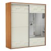 Guarda-Roupa 2 Portas de Correr 2 Gavetas Espelhado Basic Tw302e Freijó/Off White - Dalla Costa