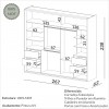 Guarda-Roupa 2 Portas de Correr 4 Gavetas Espelhado Basic Freijó/Off White - Dalla Costa