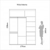 Guarda-Roupa 2 Portas de Correr 2 Gavetas 3 Prateleiras Espelhado Basic Off White - Dalla Costa